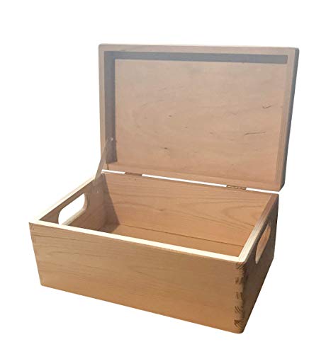 Craft Sales LTD große Aufbewahrungsbox/Holzkiste mit Deckel und Grifflöchern Kiefer