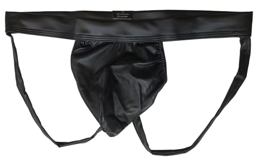 Mendove Men's Patent Leather Jockstrap, Open Back Sexy Panties Lingerie Under for Men
