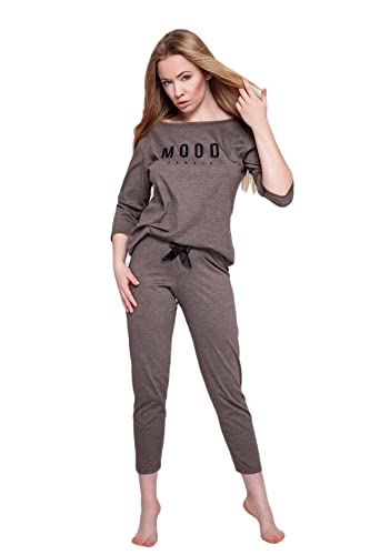 S& SENSIS Pyjama/Salopette/Combinaison Femme Mood en Coton, Moka, S Cover