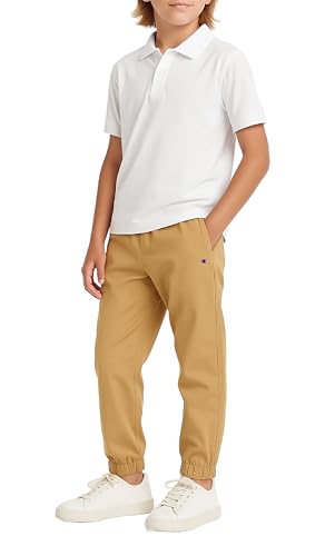 Champion Boys Regular Fit School Uniform Twill Jogger Pants Khaki - image 2
