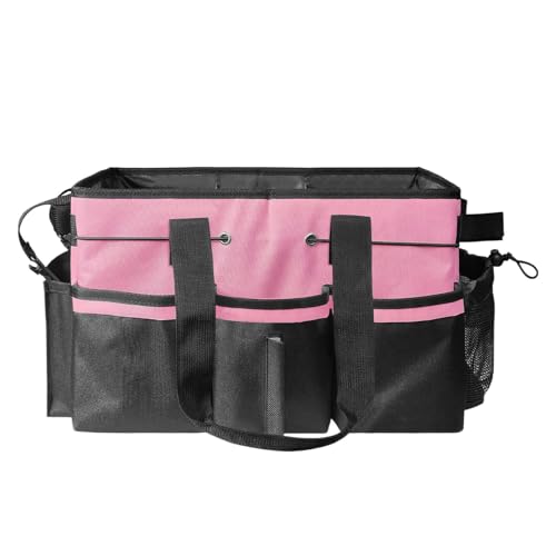 Bolsa de transporte para limpieza con bolsillos de malla y base impermeable rígida