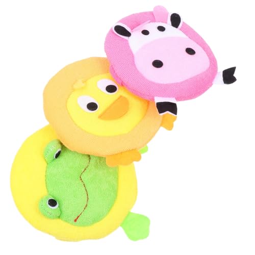 PLAFOPE Esponja de Baño para Bebés con Diseño de Figuras, 3 Piezas de Esponja de Ducha Suave y Esponjosa de Tela de Rizo para Recién Nacidos y Pequeños Color Aleatorio