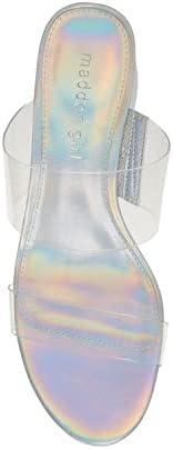 Madden Girl Women's Indie Heeled Sandal, Silver Hologram Lucite, 7.5 | Image 4