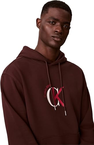 Calvin Klein Herren Hoodie Terry Graphic mit Bauchtasche, Braun (Rich Brown), S – Ansicht 4