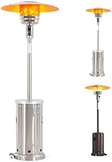 LAUSAINT HOME 48000BTU Patio Heater with Wheels, Stainless Steel Propane Gas Heaters for Outside Use,Premium Portable Outdoor Heater for Christmas Party Backyard Garden Decorations, ETL Certified