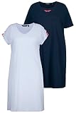Ulla Popken Lot de 2 Grandes Chemises de Nuit Criss-Cross Nuage pour Femme 50/52, Nuage.