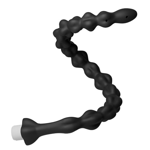 Image of AMAZBEE 20in Anal Enema Nozzle for Colon Cleansing Shower Douche Attachment for Vaginal and Anal Silicone Anus Pull Beads Butt Plug Shower Head