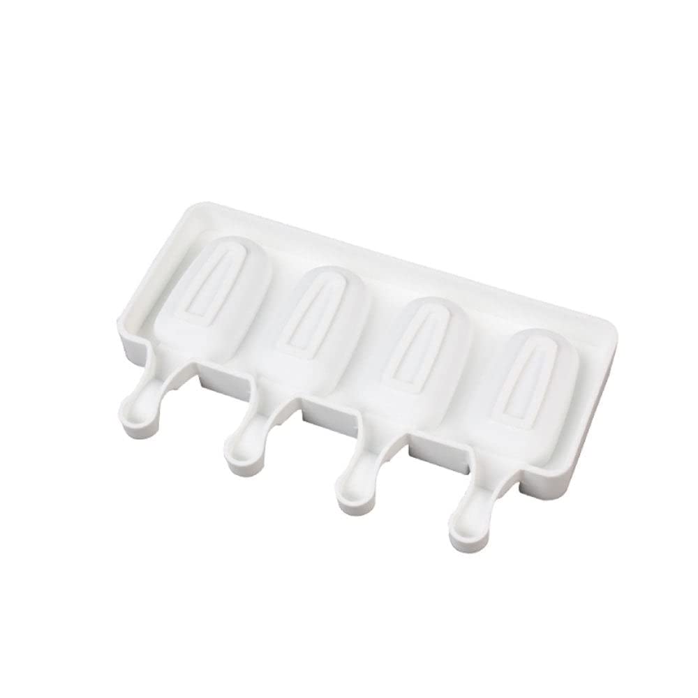MoldBerry Silicone Cakesicle Mould Combo with Wooden Sticks 4 Cavity Small Oval Shape Popsicle Ice Cream Kulfi Ice Lolly for Children & Adults Size 12.7 x 22.5 x 2 Cm Pack of 2 (Multi Color) 3