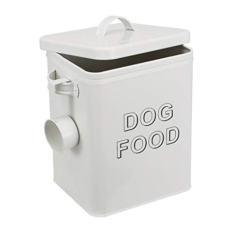 Dog Food Storage Container Farmhouse Pet Food Storage Containers with Lid and Scoop, Perfect Vintage Durable Canister Treats Tin for Kitchen Countertop, Shelf, Great Gift for Pet Owners - Dog Food Cover