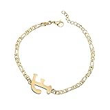 Genérico para abalorios pulsera azul anillos letra de acero chapado en oro pulsera de acero delicada pulsera de disco delicada para mujeres niñas 4 colores imán para 4 anillos, talla única, Acero de