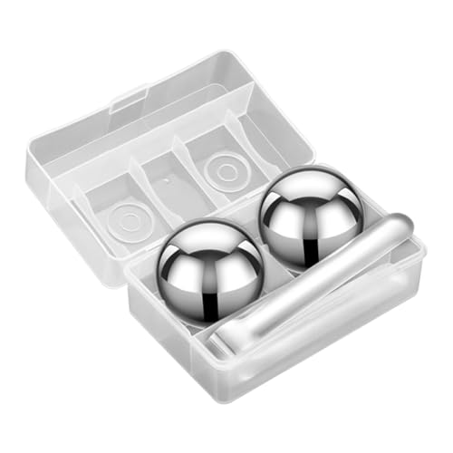 Whiskey Ice Cubes - 2 Pack Reusable Metal Cooling Stones | Kitchen Helper Cooling Device for Coffee, Beer, Vodka, Chocolate, Fruit Candy, Party, Camping, Food Cooling Accessories
