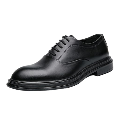 Dress Shoes for Men Lace-up Low Top Platform Non Slip Party Cap Toe Design Vegan Leather Tuxedo