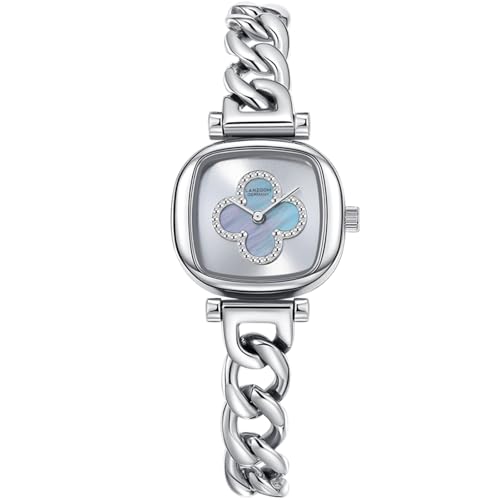 Montre carrée pour femme LANZOOM style minimaliste chic avec bracelet acier