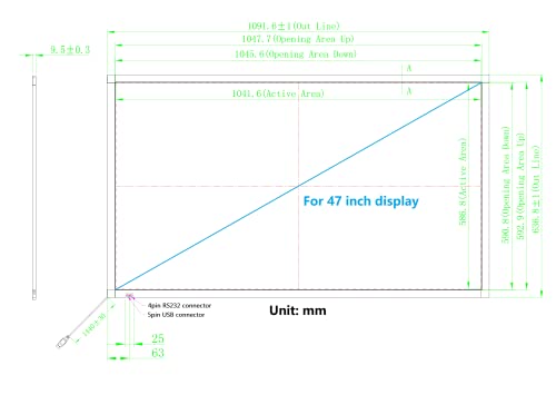 Image of 47 Inch Interactive 10 Points Infrared IR Touch Screen Overlay Frame Free Driver