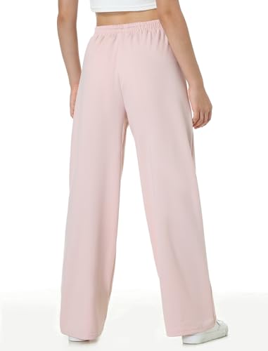 Image of EXARUS 3 Pack Girls Sweatpants Joggers Teen Sweat Pants Wide Leg | Tween Baggy Casual Preppy Pockets High Rise Elastic Waist School Sports Trendy Clothes Kids Youth Junior 6-14Y