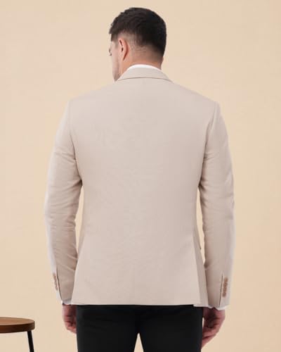 Image of SaintX Men's Premium Summer Blazer | Linen Cotton Blended Breathable Fabric | Fully Lined | Comfortable Slim Fit | Crafted for The Modern Gentleman | Casual & Formal Wear (JK08)