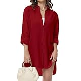 Matière : Conçu dans un tissu doux, confortable et 100% polyester, cette chemise ample pour femme à boutons offre une excellente liberté de mouvement. Le tissu d'épaisseur moyenne n'est pas transparent (veuillez noter que les chemises blanches sont légèrement transparentes, ajoutant une touche d'allure).