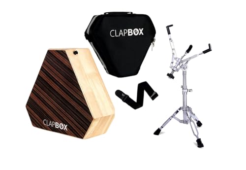 Image of Clapbox Travel Cajon With Stand- (2-sided) Snare, Bongo - Rubber wood with Carry Bag