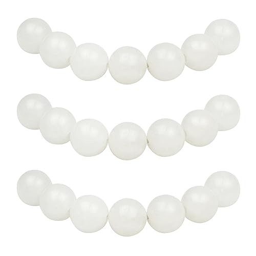 MJDCB 6mm 60 pièces Jade Blanc Perle Pierre Naturelle Ronde en Vrac Perles Semi Precieuse pour Fabrication de Bijoux de Bracelets et de Colliers