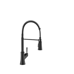 hansgrohe Joleena Black Commercial Kitchen Faucet, Kitchen Faucets with Pull Down Sprayer, Faucet for Kitchen Sink, Matte Black 04792670, 19.3-Inches Tall
