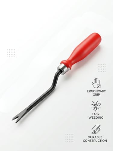 Image of Ocean Mart Hand Weeder - 1 Pc (Orange Handle, Black Blade) | Weed Remover Agriculture Tool for Gardens |Weeding Tool for Terrace Garden |Durable Hand Weeder|Plants Weeder for Lawn