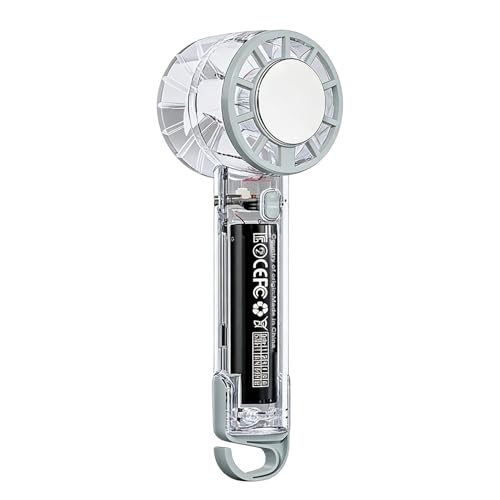 Ventilador portátil portátil, dispositivo de resfriamento de ar recarregável de 3 velocidades | Ventilador de mão portátil com gancho | para viagens, férias, acampamento, caminhada, mochila, praia