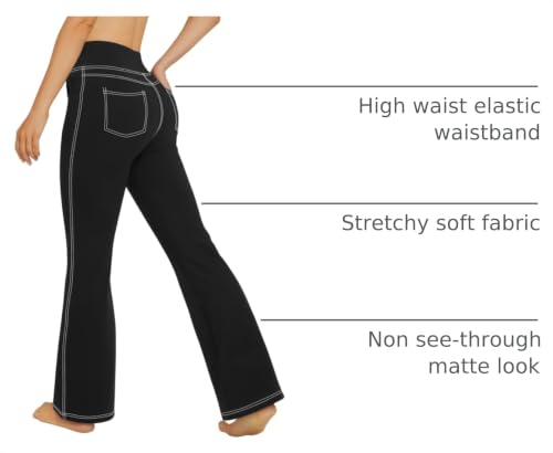 Image of G4Free Bootcut Yoga Pants with 4 Pockets Flare Leggings for Women High Waisted Casual Dress Pants