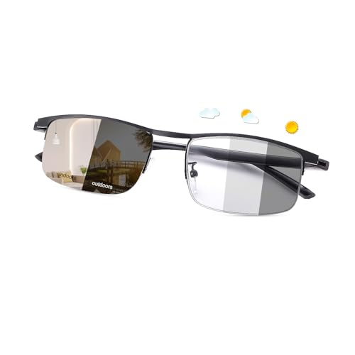 Image of Progressive Photochromic Multifocus Reading Glasses UV Sun Readers Blue Light Blocker Transition Eyewear for Men Women