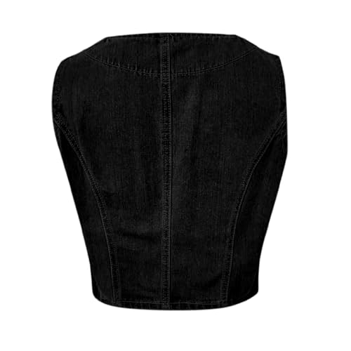 Chaleco vaquero de verano para mujer chaleco denim entallado lavable 2