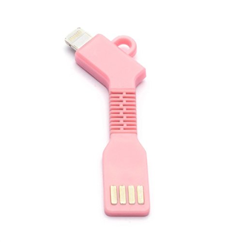 aricona N°477 - USB Micro-B naar USB Connector PowerBank Adapter Kabel als sleutelhanger, Flexibel Compact Alternatief voor een Oplaadkabel, maat:Apple;kleur: rood