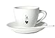 Bialetti Y0TZ099 Tazzina Cappuccino Istituzionale (con Piattino),Porcellana, 1 Stück (1er Pack), Weiß