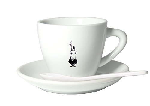 Bialetti Y0TZ099 Tazzina Cappuccino Istituzionale (con Piattino),Porcellana, 1 Stück (1er Pack)