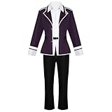 Anime Sakamaki Kanato Cosplay Costume Outfit Halloween Uniform Suit Uniform Custom (Purple, M)