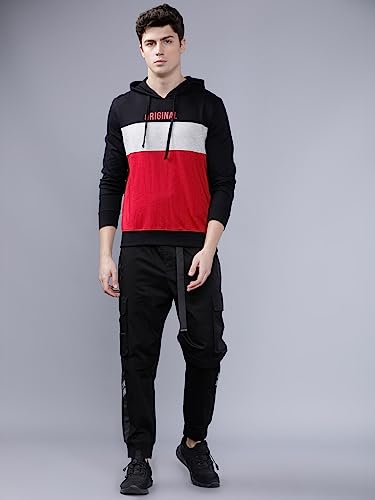 Image of Hooded Sweatshirts Long Sleeves Slim Fit Red Large
