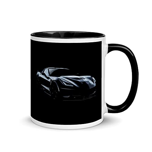 Blacked Out Sports Car C7 Mug with Color Inside