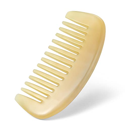 ワイドトゥースヘアコーム プレミアム天然シープホーンコーム