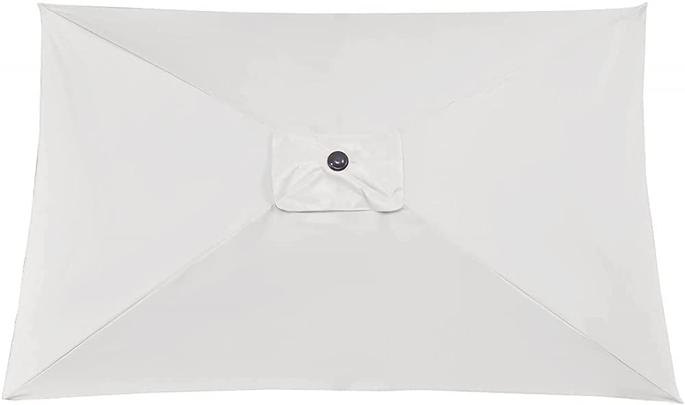 Toile De Rechange Parasol Déporté Rectangulaire 3x4 M - Polyester Anti-UV, Imperméable, Couleur Gris