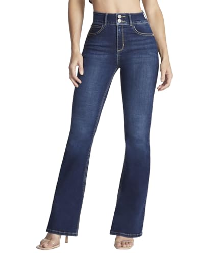 Consejos para Comprar Pantalones Dama los mejores 10. 45 Seven Jeans Pantalón de Mezclilla para Dama, Cintura Alta, Corte de Campana, Tecnología Push Up 2 Botones para Mujer Modelo 0070STOB (MX/US, Numérica, 9, Regular, Regular, Azul...