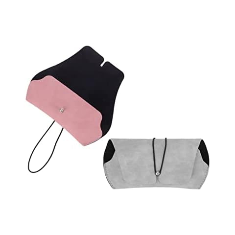 2 Pcs Leather Glasses Bags Soft Sunglasses Storage Cases Simple Glasses Cases for Men and Women Cover