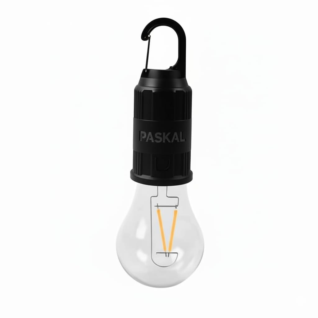 PASKAL Rechargeable LED Camping Light – Waterproof Tent Lamp with USB Charging, 3 Light Modes, Hook Hanging Portable Campaign Light for, Emergency, Car Repair, Power Outage, Outdoor Use-image-2