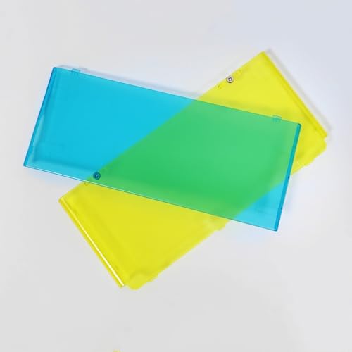 Image of Front Back Housing Shell Case Cover Top /Bottom Faceplate Plates Replacement for Nintendo New 3DS Console (Transparent Blue+Transparent Yellow)