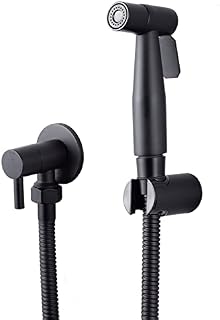 LOSCHENStainless Steel Bidet Sprayer Kit for Toilet, Hand Held Shower Sprayer Shattaf Toilet Attachment for Pet Bath/Personal Hygiene/Bathroom, Easy to Install (Black)