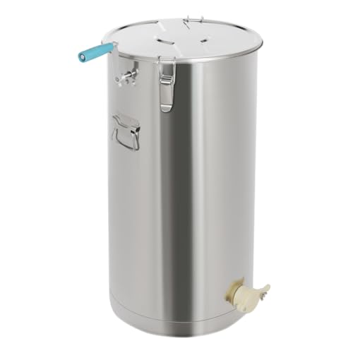 Czyurachel Extractor de miel manual, extractor de miel, acero inoxidable, extractor de miel, 2 panales, doble almacenamiento, esclusa de miel, ideal para apicultores aficionados y profesionales, 35 x