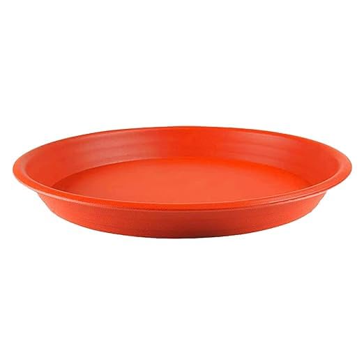 Image of SIGNY Round Bottom Tray(Plate /Saucer) Suitable for 6 Inch Round Plastic Pot - Brown - Set of 3 | Heavy Duty Highly Durable Plant Saucer for Indoor Home Decor & Outdoor Balcony Garden (3, 4.5 Brown)