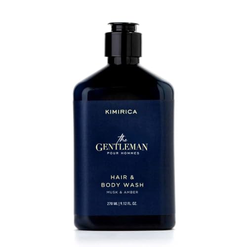 Image of Kimirica The Gentleman Niacinamide 2-in-1 Hair & Body Wash | Oil & odour control SLS-free Formula | Instant Cooling Effect | Hydrates dry & Rough Skin | Musk & Amber Perfumed Cleanser for Him | 270ml