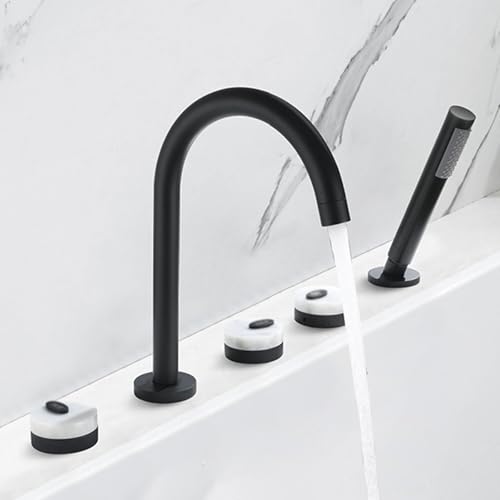Robinet mitigeur de bain-douche anti-calcaire en laiton chaud froid noir