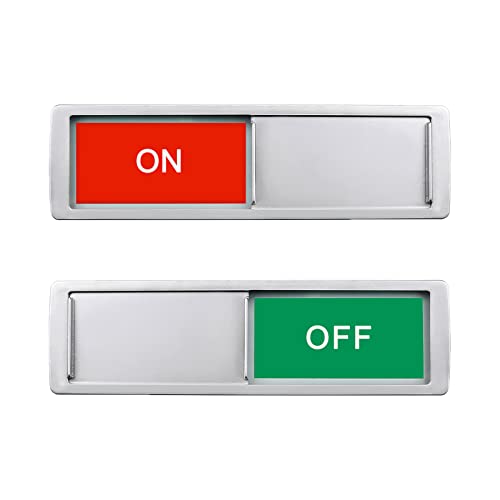Image of On Off Sign,Ideal Sign for Alarm Home Bathroom Office Restroom Conference Hotels Hospital, Slider Signs Indicator Tells Whether On or Off,Non-Scratch Magnetic Slider Door Indicator Signs, 7'' x 2'' -