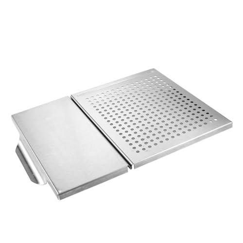 ibasenice Professional Grill Bbq Supply Draining Plate Easy to Clean Stainless Steel Bbq Plate