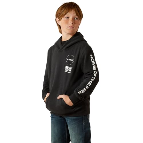 Ariat Boy's Charcoal Sponsor Patriot Hoodie2