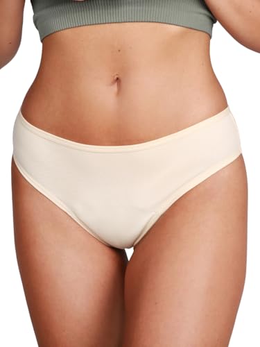 Taynie Brazilian Periodenunterwäsche leichte Blutung - Periodenwäsche - Menstruationsunterwäsche - ersetzt 1,5 Tampons, Periodenslip Tragedauer bis 12 Std., waschbar bis 60°C (40, Beige)